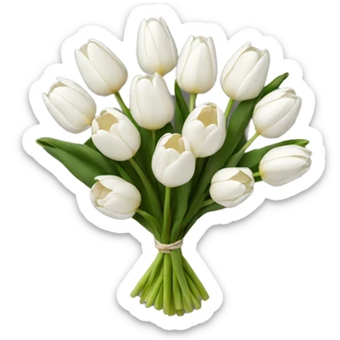 white tulip bouquet  sticker