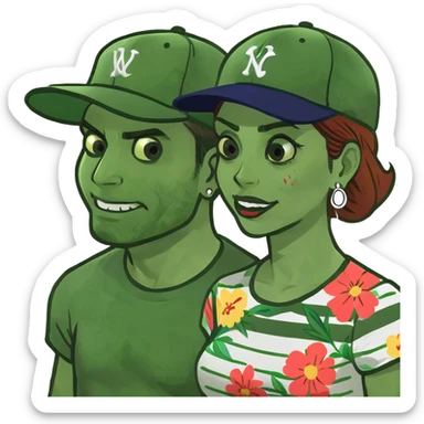 husband is hitting his wife with the race hand sticker