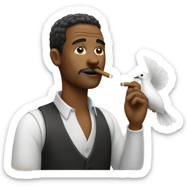 A man Smoking Dove  sticker