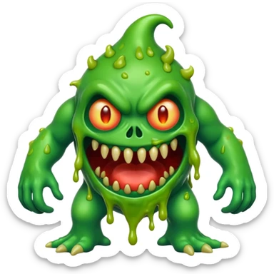 Slime monster. scary sinister. slime attacks. show full body sticker