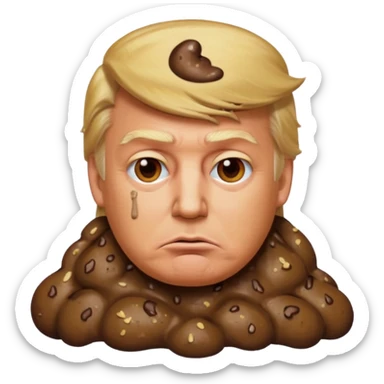 donald trump covered in poop emoji sticker