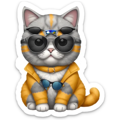 british shorthair cat with sunglasses sticker