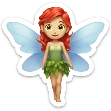 A fairy with wings and red hair sticker