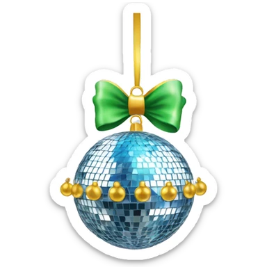 Disco ball with bow sticker