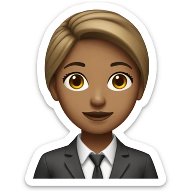 Medium straight hair computer science girl intern with a computer  light brown skin sticker