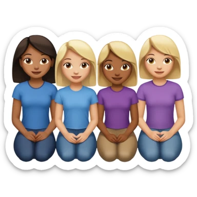 black woman with blonde hair and brunette friends sitting in a row sticker