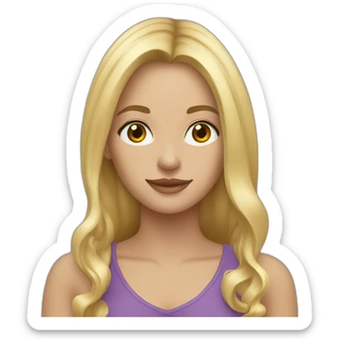 Blonde 30yo woman, long hair, hazel eyes sticker