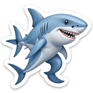 Shark with legs and blue shoes sticker