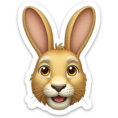 Lapin tête de lion sticker