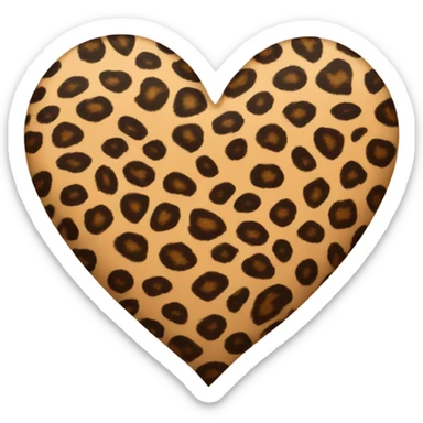 Leopard print heart sticker