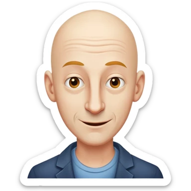 A tall, bald man with a long, pointed nose and a mischievous smirk.  sticker