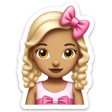 hello kitty tan girl with bow and coquette  sticker