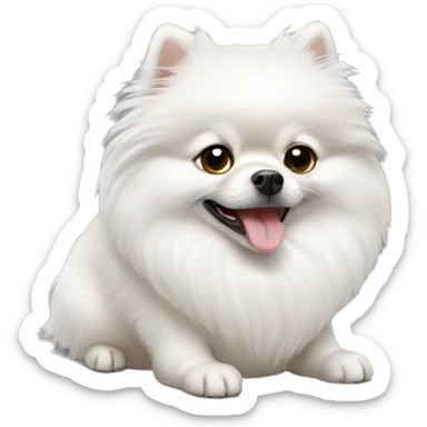 White Pomeranian shpits  sticker