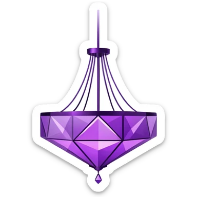 minimalist purple chandelier sticker