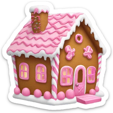 Pink gingerbread house  sticker