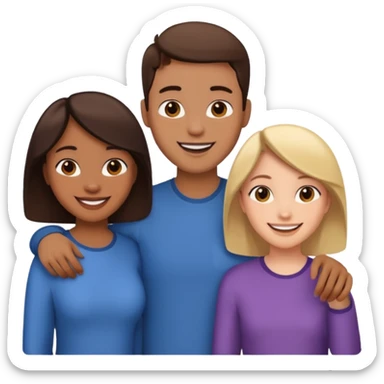 Three friends talking and looking each other sticker
