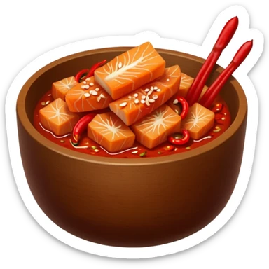 kimmchi dish brown bowl sticker