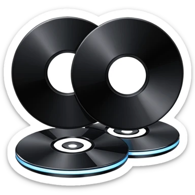 two black computer disk sticker