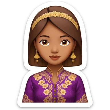 create an indonesian tropical girl wearing kebaya sticker