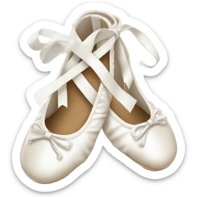 Crossed white ballet shoes with long and beautiful corses design sticker