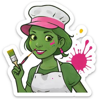 pink girl spam artist sticker