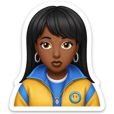 Missy Elliott with black hair sticker