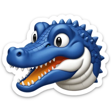 simple gator icon line art black and white sticker