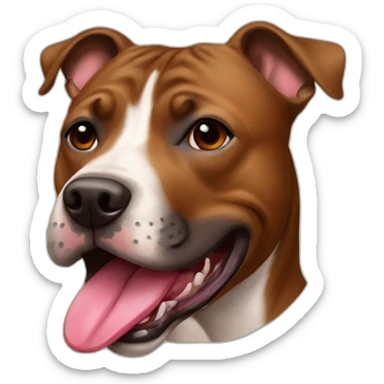 Brown staffy with tongue sticker