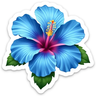 blue hibiscus  sticker