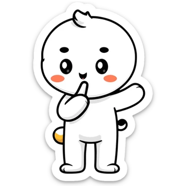 cute character making shhh gesture sticker