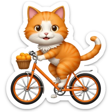 Cat riding a bike sticker