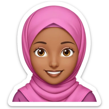 pink hijab girl smiling sticker