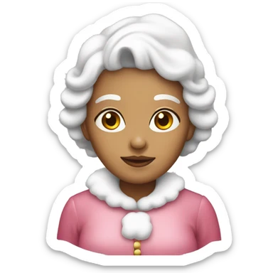 White light pink Mrs claus sticker