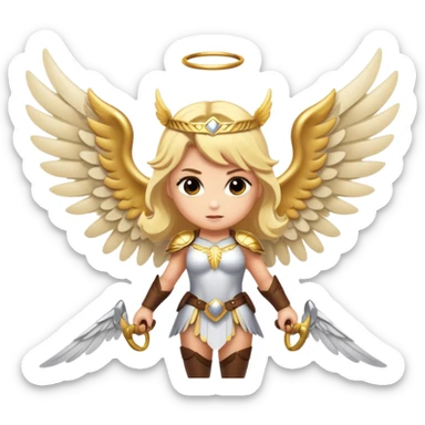 Blonde Valkyrie with wings  sticker