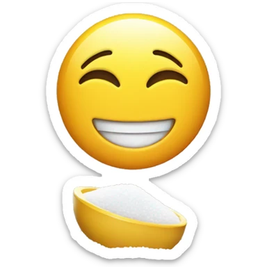 smiling emoji with a pile of salt sticker