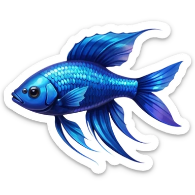dark blue beta fish sticker