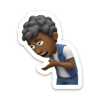 person sniffing baking soda off  a table sticker