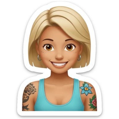 tattooed tourist girl sticker