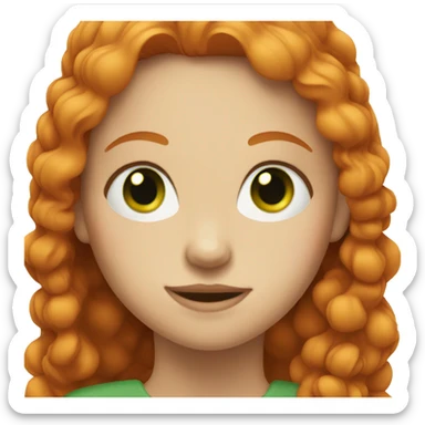 ginger girl with green eyes sticker