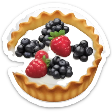 Small tarte with berries and cream  sticker