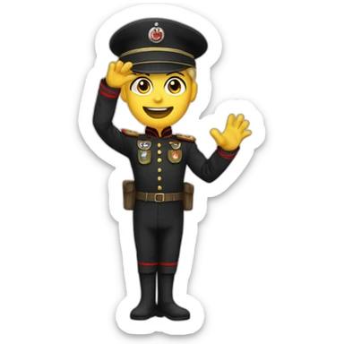 halloween hittler costume in german uniform waving hello sticker