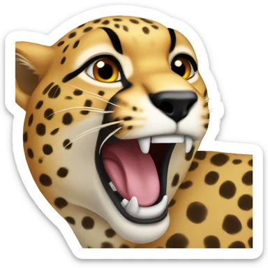 cheetah roaring sticker