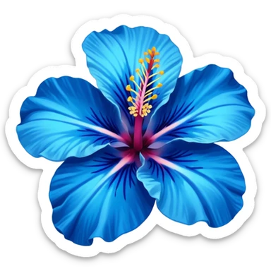 ultramarine hibiscus w cyan center (no yellow) sticker