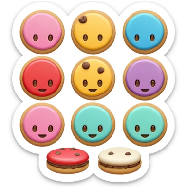 Colorful delicious pastel light whitish cookies sticker