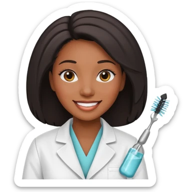 Black women beautician sticker