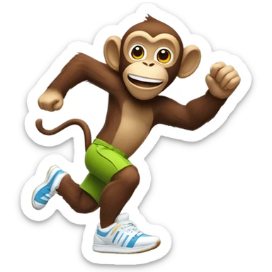 A monkey in sneakers runs through the wires A monkey in sneakers runs through the wires sticker