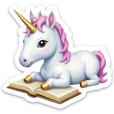 Unicorns read book
A baby unicorn lying on its belly, flipping pages with its hoof.













 sticker