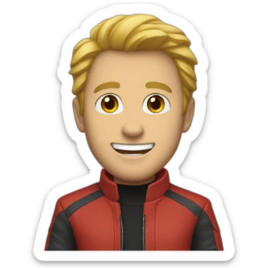 red jacket smile solo white guy sticker