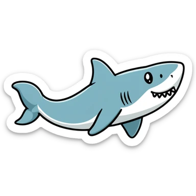 playful shark wearing Air Jordans on its fins and back fin sticker