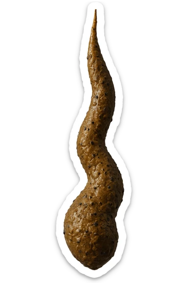 FECI DI ANIMALE A PALLINI LEGGERMENTE ALLUNGATI CADONO DALL'ALTO VERTICALMENTE, IPERREALISTICI 4K sticker